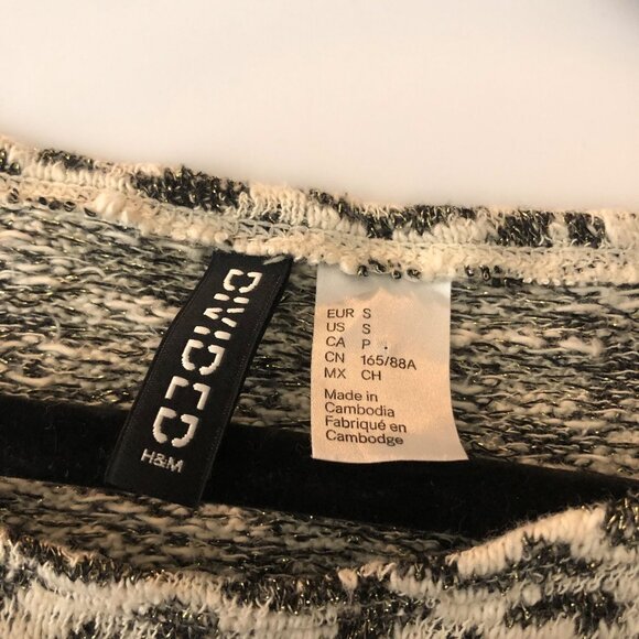 H&M Divided Womens Leopard Print Knit Top Gold Black Metallic Size S - Picture 3 of 4